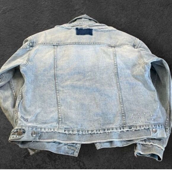 KSUBI Oversized Distressed Jean Jacket XS-runs big! - Picture 6 of 9